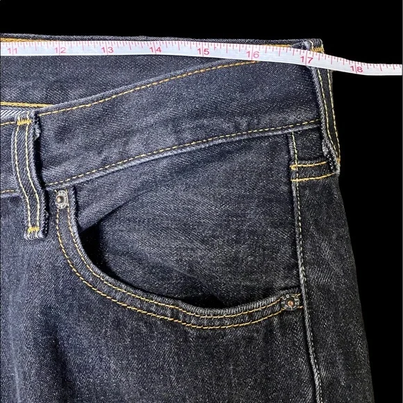 LEVI’S 501 Button Fly Straight Leg Blue Jeans Men's Size 38 x 32 Dark Wash Black - Picture 2 of 11